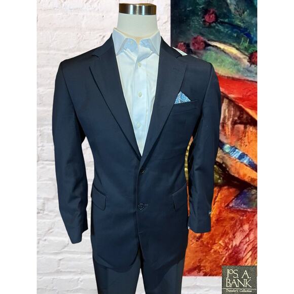 New Jos A Bank 41R Traveler Navy Blue Blazer Sport Coat Jacket - Picture 5 of 16